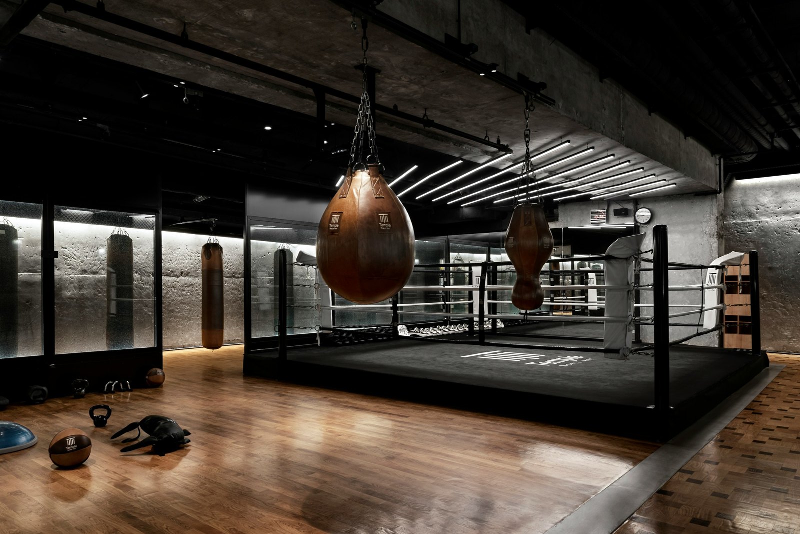 A private gym designed by Atlas for a villa on the French Riviera